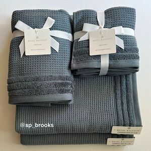 🎁8PC Hotel Balfour Bath Towel Set with 1 BATH, 2H & 5W - Flint Slate Blue Gray